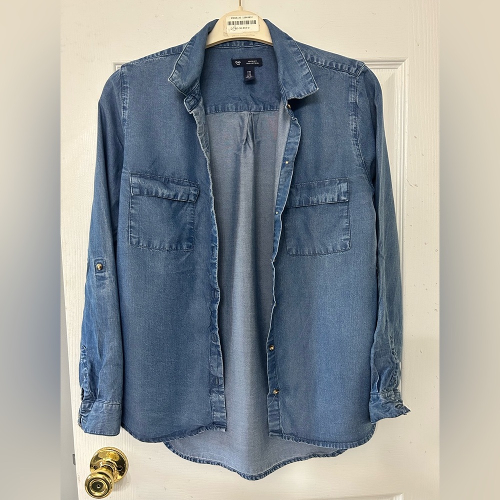 Blue Denim Button-Up Shirt